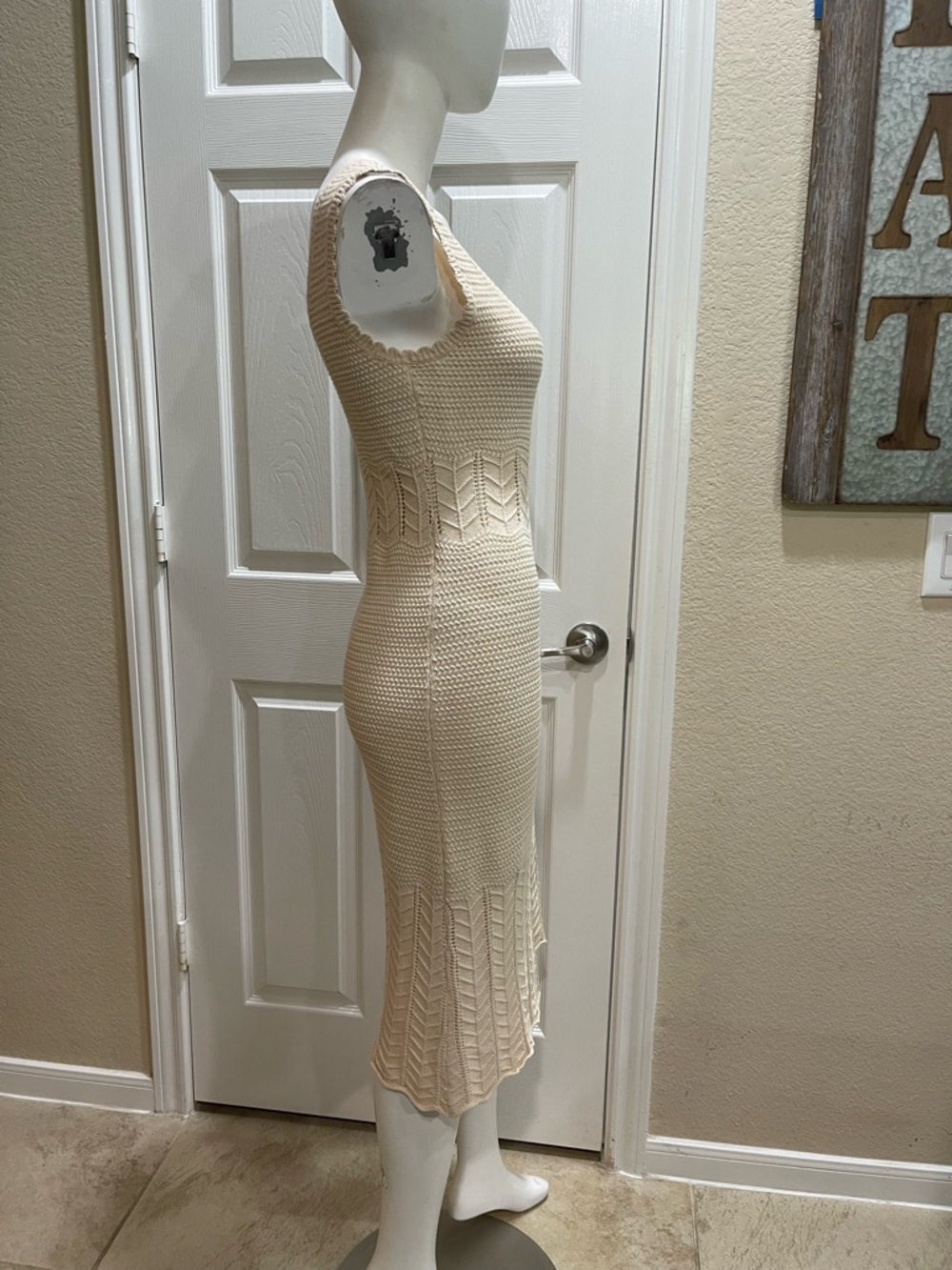 French Connection Nellis Cotton Crochet Dress in Cream Size Small - Picture 4 of 6